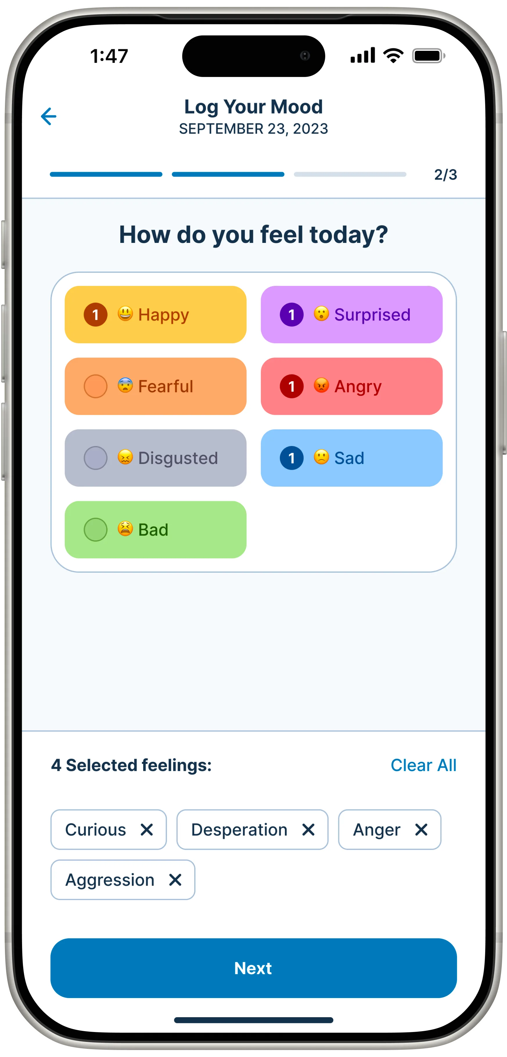 Mood Tracker screen 6